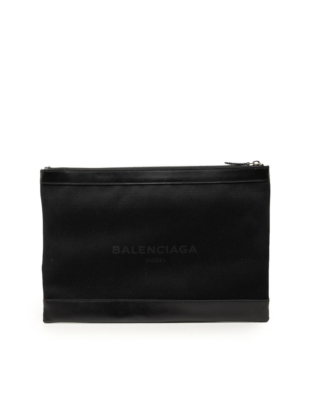 Balenciaga Canvas Navy Clip Clutch L #305943B37B
